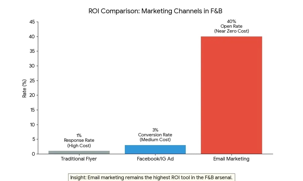 bar chart comparing the ROI of different marketing channels
